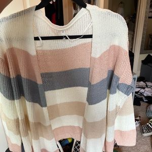 Striped light pastel cardigan sz small